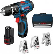 Bosch Professional GSB 12V-15 12V System Akku Schlagbohrschrauber inkl. 2x2,0 Ah Akku + Ladeger&auml;t