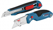 Bosch Professional Messer Set mit Universal Klappmesser und Profi Cuttermesser inkl. Ersatzklingen