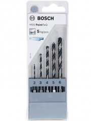 Bosch Professional POINTTEQ 5-teiliges Sechskant Metall-Spiralbohrer-Set