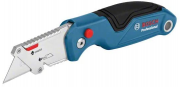 Bosch Professional Universal Klappmesser mit Klingenfach im Metall-Griff inkl. 2 Ersatzklingen