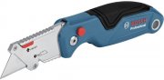 Bosch Professional Universal Klappmesser mit Klingenfach im Metall-Griff inkl. 2 Ersatzklingen