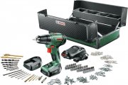 Bosch PSR 1440 LI 2 Akku Bohrschrauber mit 2 Akkus 1,5 Ah, Toolbox und 241 tlg. Zubeh&ouml;r