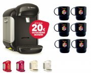Bosch TASSIMO Vivy 2 Kapselmaschine +20 EUR Gutschein +6x Tupper Tasse nur 29,99&euro; inkl. Versand