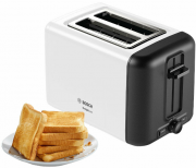 Bosch TAT3P421DE Kompakt Toaster Design Line mit Br&ouml;tchenaufsatz