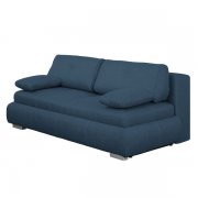 Boxspring Schlafsofa / Boxspringbett Couch Webstoff blau f&uuml;r 369&euro;