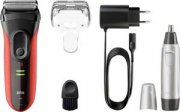 Braun 3030VS Rasierer abwaschbar Rot Schwarz