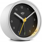 Braun Klassischer analoger Wecker mit Schlummerfunktion und Licht
