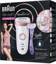 Braun Silk-&eacute;pil 9-870 SensoSmart Wet & Dry Epilierer inklusive Gillette Venus Swirl Shaver