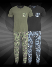 BRAVE SOUL Co-Ord Camouflage Pyjama Schlafanzug bei SportSpar f&uuml;r 10,61 Euro