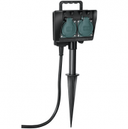 Brennenstuhl 1154430 - 2-fach Garten-Steckdose mit Erdspiess