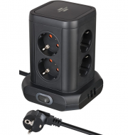 Brennenstuhl 8-Fach Steckdosenblock mit 2X USB A & 1x USB C Power Delivery zum Schnellladen