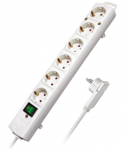 Brennenstuhl Comfort-Line Plus 6-Fach Steckdosenleiste mit Flachstecker und Schalter