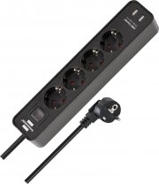 Brennenstuhl Ecolor 4-fach Steckdosenleiste mit 2-fach USB-Ladebuchse