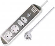 Brennenstuhl Estilo 4-Fach Ecksteckdosenleiste inkl. 2 USB A Ladebuchsen