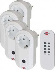Brennenstuhl Funkschalt-Set RC CE1 4001, 4er Funksteckdosen Set (Innenbereich, mit Handsender) 