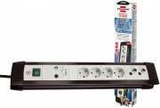 Brennenstuhl Premium-Line 4-fach Steckdosenleiste mit &Uuml;berspannungsschutz und TV+HiFi-Anschl&uuml;ssen