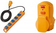 Brennenstuhl Super-Solid SL 554 FI Outdoor Steckdosenleiste mit Schalter + Personenschutz-Adapter