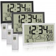 Bresser MyTime Jumbo LCD Wetter- und Funkuhr mit Au&szlig;ensensor