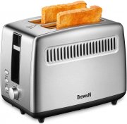 Brewsly 2 Scheiben Edelstahl Automatik Toaster mit 7 Vergoldungsstufen