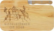 Brotzeitbrett mit "Gipfelst&uuml;rmer" Gravur und Messer f&uuml;r nur 9,90&euro;