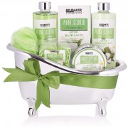 BRUBAKER Cosmetics Bade- und Dusch Set Aloe Vera - 7-teiliges Geschenkset in dekorativer Wanne