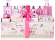 BRUBAKER Cosmetics Bade- und Dusch Set Rosen Duft - 17-teiliges Beauty Geschenkset