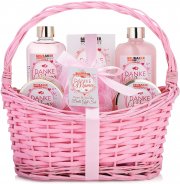 BRUBAKER Cosmetics - Danke Mama - 7-teiliges Bade- und Dusch Geschenkset in Vintage Korb