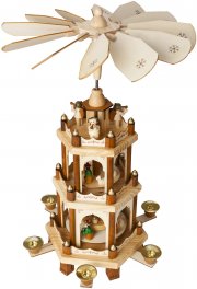 Brubaker Weihnachtspyramide Holzpyramide 3 Etagen 45 cm H&ouml;he handbemalte Figuren 