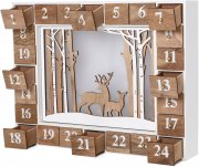 Brubaker Wiederverwendbarer Adventskalender aus Holz zum Bef&uuml;llen mit LED Beleuchtung