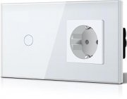BSEED Glas Lichtschalter mit Steckdose f&uuml;r 13,50&euro;
