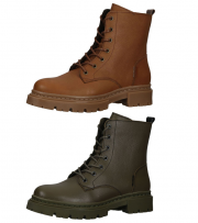 Bullboxer hochwertige Damen Leder Schn&uuml;rschuhe in Khaki oder Braun