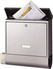 Burg W&auml;chter SecuLine 2500 Edelstahl Briefkasten mit Zeitungsbox und Namensschild