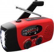 burko Solar und Handkurbel Notfall Radio mit Taschenlampe