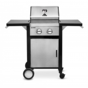 BURNHARD 2-Brenner Gasgrill Barney in Schwarz/Silber mit Piezoz&uuml;ndung nur 199,00 Euro