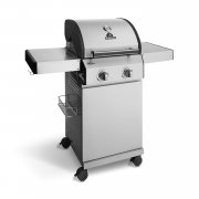 Burnhard 2-Brenner Gasgrill Fred Jr Edelstahl Grillwagen mit Seitentisch