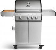 Burnhard 3-Brenner Edelstahl Gasgrill FRED Deluxe inkl. Infrarot-Keramikbrenner und Seitenkochfeld