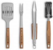 BURNHARD Akazienholz und Edelstahl Grillbesteck-Set 4-teilig