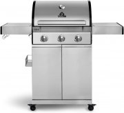 Burnhard Fred 3-Brenner Edelstahl Grillwagen mit Seitentisch