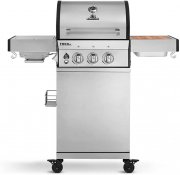 BURNHARD FRED Jr. Deluxe 2-Brenner Edelstahl Gasgrill mit Infrarot-Keramik Seitenbrenner