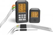 BURNHARD Funk Digital Grillthermometer mit 4 Temperaturf&uuml;hlern