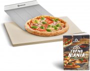 Burnhard Pizzastein 45 x 35 cm f&uuml;r Gas- und Holzkohlegrill inkl. Pizzaschaufel und Rezeptheft