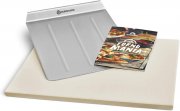 BURNHARD Pizzastein 45 x 35 x 1,5 cm f&uuml;r Gasgrill & Holzkohlegrill inkl. Pizzaschaufel