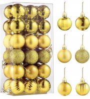 CACOE Weihnachtskugeln Set 36 St&uuml;ck in Gold