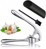 CALIYO Knoblauchpresse mit ergonomischem Griff und Sch&auml;ler-Set