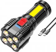 CalmGeek wiederaufladbare 5 COB-LED Taschenlampe mit 4 Lichtmodi