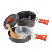 Camping Kochset 1-2 Personen inklusive eloxiertes Aluminium Campingt&ouml;pfe Set