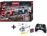 Carrera GO!!! Plus Pit Stop Rennbahn + CARSON Easy Tyrann 180 Sport IR 100% RTF RC Helikopter