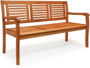 Casaria 3-Sitzer Gartenbank 153x90x60cm aus Eukalyptusholz FSC-zertifiziert