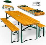 Casaria 3-teilige Bierzeltgarnitur 170cm klappbar