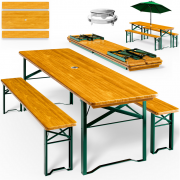 Casaria 3-teilige Bierzeltgarnitur 170cm klappbar